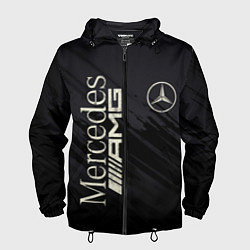 Ветровка с капюшоном мужская Mercedes AMG: Black Edition, цвет: 3D-черный
