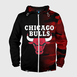 Ветровка с капюшоном мужская CHICAGO BULLS, цвет: 3D-белый