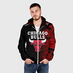 Ветровка с капюшоном мужская CHICAGO BULLS, цвет: 3D-белый — фото 2