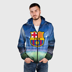 Ветровка с капюшоном мужская FC Barcelona, цвет: 3D-черный — фото 2