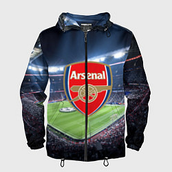 Ветровка с капюшоном мужская FC Arsenal, цвет: 3D-черный