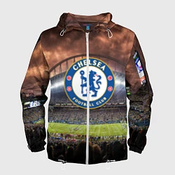 Ветровка с капюшоном мужская FC Chelsea, цвет: 3D-белый