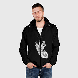Ветровка с капюшоном мужская Выжигющий Искру, цвет: 3D-черный — фото 2
