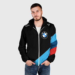 Ветровка с капюшоном мужская BMW, цвет: 3D-белый — фото 2