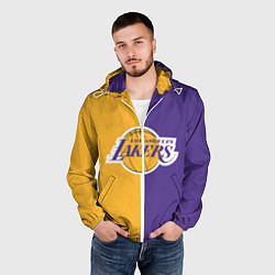 Ветровка с капюшоном мужская LA LAKERS, цвет: 3D-белый — фото 2