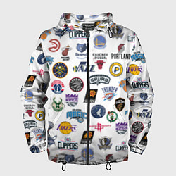 Ветровка с капюшоном мужская NBA Pattern, цвет: 3D-черный