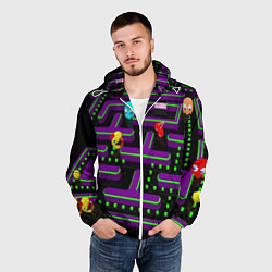 Ветровка с капюшоном мужская PAC-MAN 3D, цвет: 3D-белый — фото 2