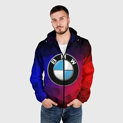 Ветровка с капюшоном мужская BMW NEON, цвет: 3D-черный — фото 2