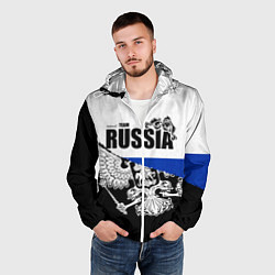Ветровка с капюшоном мужская Russia, цвет: 3D-белый — фото 2