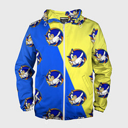 Ветровка с капюшоном мужская Sonic - Соник, цвет: 3D-белый