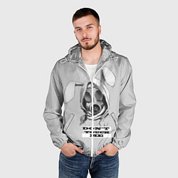 Ветровка с капюшоном мужская Don't touch me, цвет: 3D-белый — фото 2