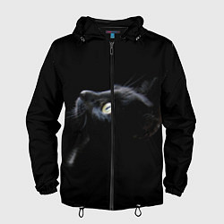Ветровка с капюшоном мужская Кот, цвет: 3D-черный
