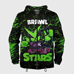 Ветровка с капюшоном мужская BRAWL STARS VIRUS 8 BIT, цвет: 3D-черный