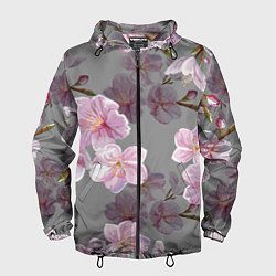 Ветровка с капюшоном мужская САКУРА, цвет: 3D-черный