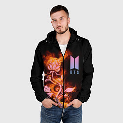 Ветровка с капюшоном мужская BTS, цвет: 3D-черный — фото 2