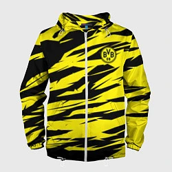 Ветровка с капюшоном мужская FC Borussia, цвет: 3D-белый