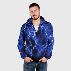 Ветровка с капюшоном мужская МОЛНИЯ NEON, цвет: 3D-черный — фото 2