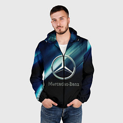 Ветровка с капюшоном мужская Mercedes, цвет: 3D-черный — фото 2