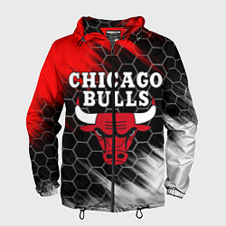 Ветровка с капюшоном мужская CHICAGO BULLS, цвет: 3D-черный