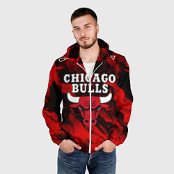 Ветровка с капюшоном мужская CHICAGO BULLS, цвет: 3D-белый — фото 2