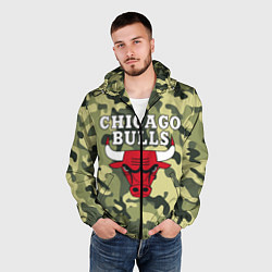 Ветровка с капюшоном мужская CHICAGO BULLS, цвет: 3D-черный — фото 2