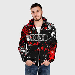 Ветровка с капюшоном мужская AUDI, цвет: 3D-белый — фото 2