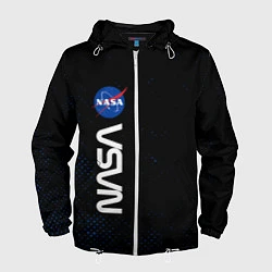 Ветровка с капюшоном мужская NASA НАСА, цвет: 3D-белый