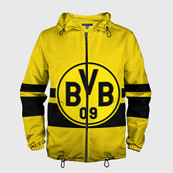 Ветровка с капюшоном мужская BORUSSIA DORTMUND, цвет: 3D-черный