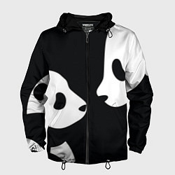 Ветровка с капюшоном мужская Panda, цвет: 3D-черный