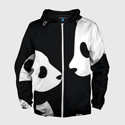 Ветровка с капюшоном мужская Panda, цвет: 3D-белый