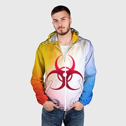 Ветровка с капюшоном мужская Biohazard, цвет: 3D-белый — фото 2