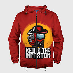 Ветровка с капюшоном мужская Red Is The Impostor, цвет: 3D-черный