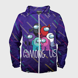 Ветровка с капюшоном мужская Among Us, цвет: 3D-белый