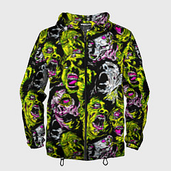 Ветровка с капюшоном мужская ЗОМБИ, цвет: 3D-черный
