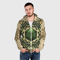 Ветровка с капюшоном мужская DnD Dices: Pattern, цвет: 3D-белый — фото 2