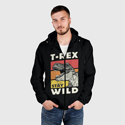 Ветровка с капюшоном мужская T-rex Wild, цвет: 3D-черный — фото 2
