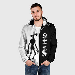 Ветровка с капюшоном мужская СиреноголовыйSiren Head, цвет: 3D-белый — фото 2