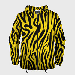 Ветровка с капюшоном мужская Тигровые полоски, цвет: 3D-черный