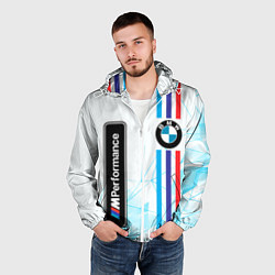 Ветровка с капюшоном мужская BMW БМВ M PERFORMANCE, цвет: 3D-белый — фото 2