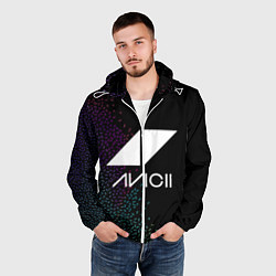 Ветровка с капюшоном мужская AVICII RAIBOW STYLE, цвет: 3D-белый — фото 2