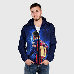 Ветровка с капюшоном мужская Leo Messi Лео Месси 10, цвет: 3D-черный — фото 2