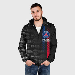 Ветровка с капюшоном мужская ФК ПСЖ PARIS SAINT GERMAIN, цвет: 3D-черный — фото 2