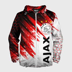 Ветровка с капюшоном мужская FC AJAX AMSTERDAM ФК АЯКС, цвет: 3D-белый