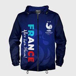 Ветровка с капюшоном мужская Сборная Франции, цвет: 3D-черный