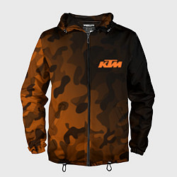 Ветровка с капюшоном мужская KTM КТМ CAMO RACING, цвет: 3D-черный