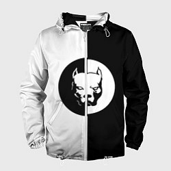 Ветровка с капюшоном мужская PITBULL SYNDICATE ПИТБУЛЬ СИ, цвет: 3D-белый