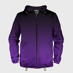 Ветровка с капюшоном мужская Ночной градиент Фиолетовый, цвет: 3D-черный