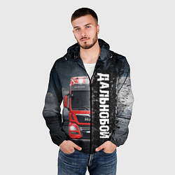 Ветровка с капюшоном мужская Дальнобой Red Truck, цвет: 3D-черный — фото 2