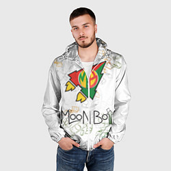 Ветровка с капюшоном мужская Moon bot money logo, цвет: 3D-белый — фото 2