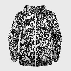 Мужская ветровка Graffiti black on white